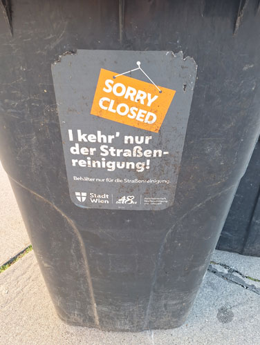 Mülleimer für die Straßenreinigung