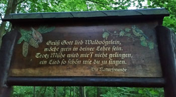 Schild im Wald